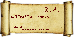 Kökény Aranka névjegykártya