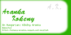 aranka kokeny business card
