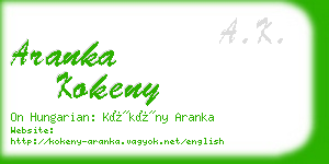 aranka kokeny business card